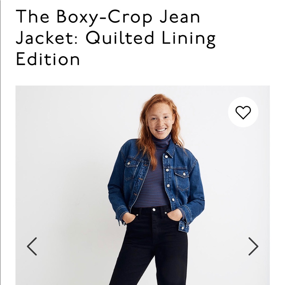 Madewell Boxy-Crop Jean Jacket: Quilted Lining NWT